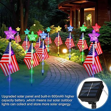 Set of 6 American Flag Pathway Lighting