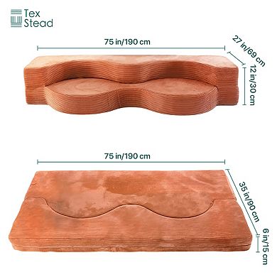 Unikome 2-in-1 Folding Sofa Bed, Floor Futon & Sleeping Mattress with Removable Washable Cover