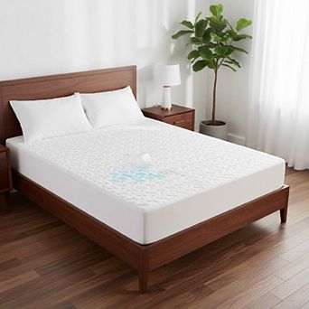 Unikome Waterproof Quilted Mattress Protector Fitted Sheet, Noiseless Mattress Cover