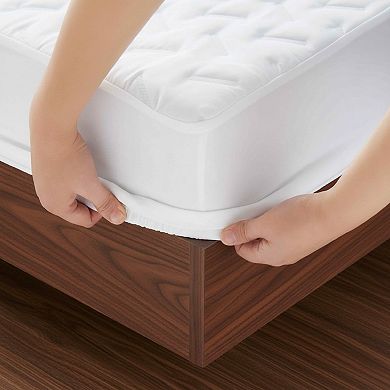 Unikome Waterproof Quilted Mattress Protector Fitted Sheet, Noiseless Mattress Cover