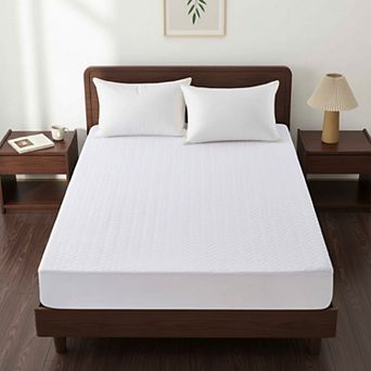 Unikome Waterproof Quilted Mattress Protector Fitted Sheet, Deep Pocket up to 18 in