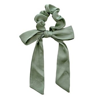 Knotted Bow Satin Hair Scrunchies Ties Elastic Hair Scarf Hair Bands Ponytail Holder for Women Girls