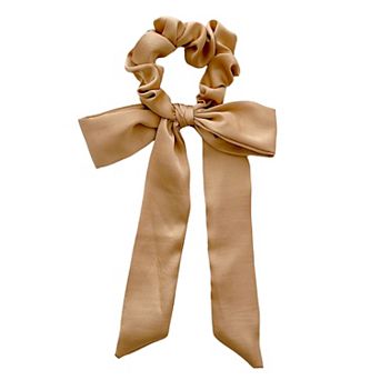 Knotted Bow Satin Hair Scrunchies Ties Elastic Hair Scarf Hair Bands Ponytail Holder for Women Girls