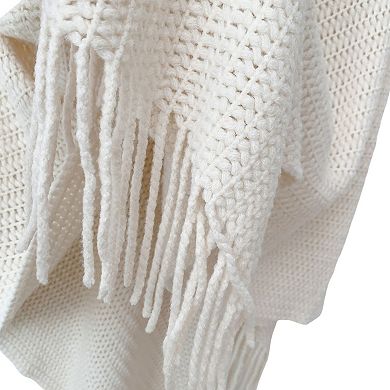 Womens Solid Knit Scarf Shawl Wrap with Fringe Hem