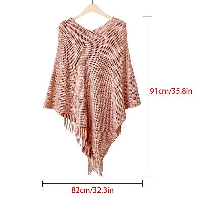 Womens Solid Knit Scarf Shawl Wrap with Fringe Hem