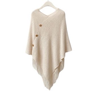 Womens Solid Knit Scarf Shawl Wrap with Fringe Hem