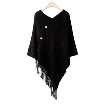 Womens Solid Knit Scarf Shawl Wrap with Fringe Hem
