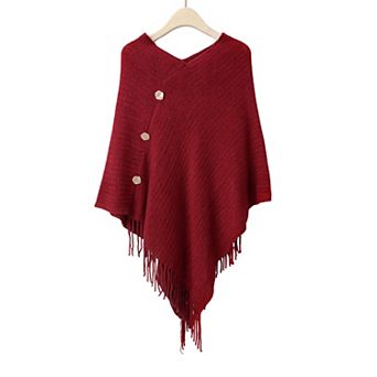 Womens Solid Knit Scarf Shawl Wrap with Fringe Hem
