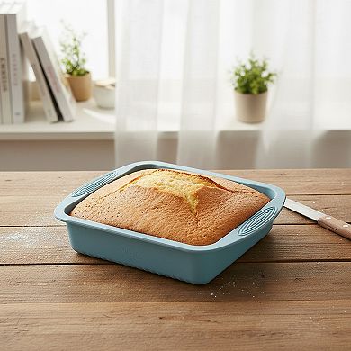 2-Piece Silicone Square Baking Pan with Textured Base and Easy Grip Handles