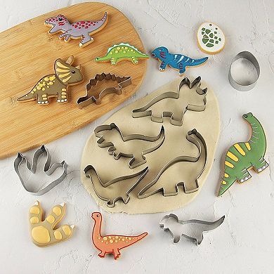 Dinosaur Cookie Cutter Set with Assorted Dino Shapes for Baking and Decorating