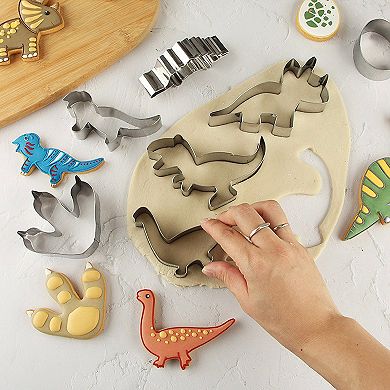Dinosaur Cookie Cutter Set with Assorted Dino Shapes for Baking and Decorating