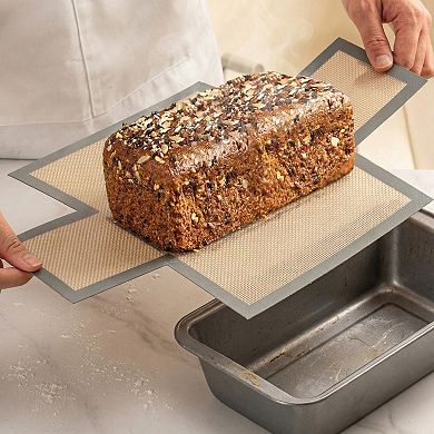 3-Piece Set Reusable Loaf Pan Liner with Nonstick Mesh and Easy Lift Design