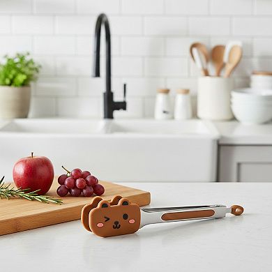 Bear Shaped Kitchen Tongs with Non-Slip Grip and Locking Ring