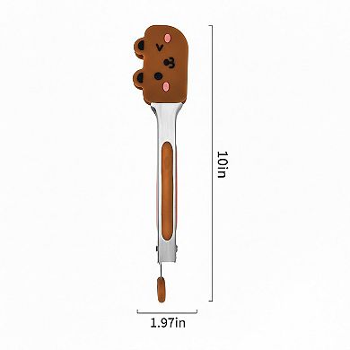 Bear Shaped Kitchen Tongs with Non-Slip Grip and Locking Ring