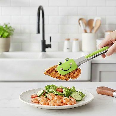 Bear Shaped Kitchen Tongs with Non-Slip Grip and Locking Ring