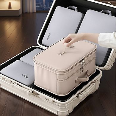 Hanging Closet Organizer with Mesh Shelves and Zip Storage Compartment