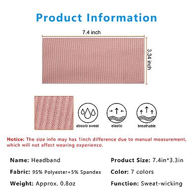 Knit Wide Headbands, Solid Color, Moisture-Wicking, Comfy Sports Hairbands Unisex