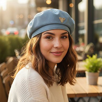 Denim Beret Hat Lightweight Structured Fit Soft Fabric Classic Style