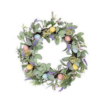 Melrose Lavender Egg Floral 22-Inch Artificial Wreath