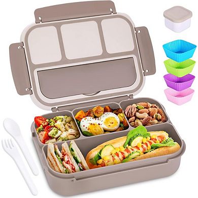 4-Compartment Adult Bento Lunch Box with Utensils and Sauce Jar, 40oz
