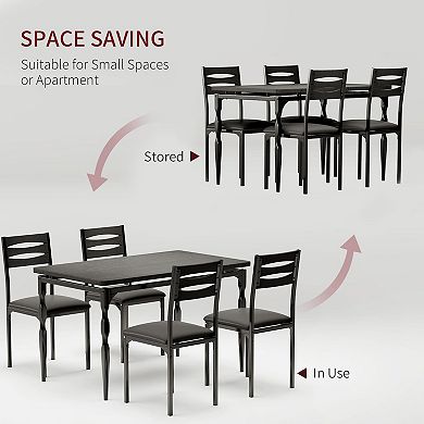 5-Piece Industrial Dining Table Set for 4,Spiral Metal Legs, Compact Furniture for Kitchen/Apartment