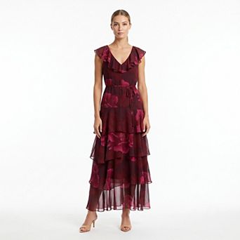 Women's Maison Tara Floral Tiered Ruffle Maxi Dress