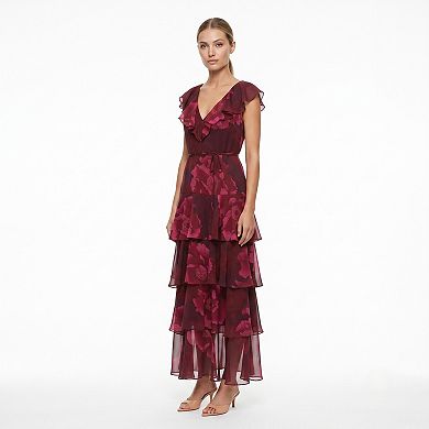 Women's Maison Tara Floral Tiered Ruffle Maxi Dress