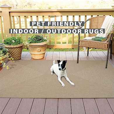 Homespice Biscuit Braided Pet Friendly Rug / Washable Indoor/Outdoor Beige/Tan Rug