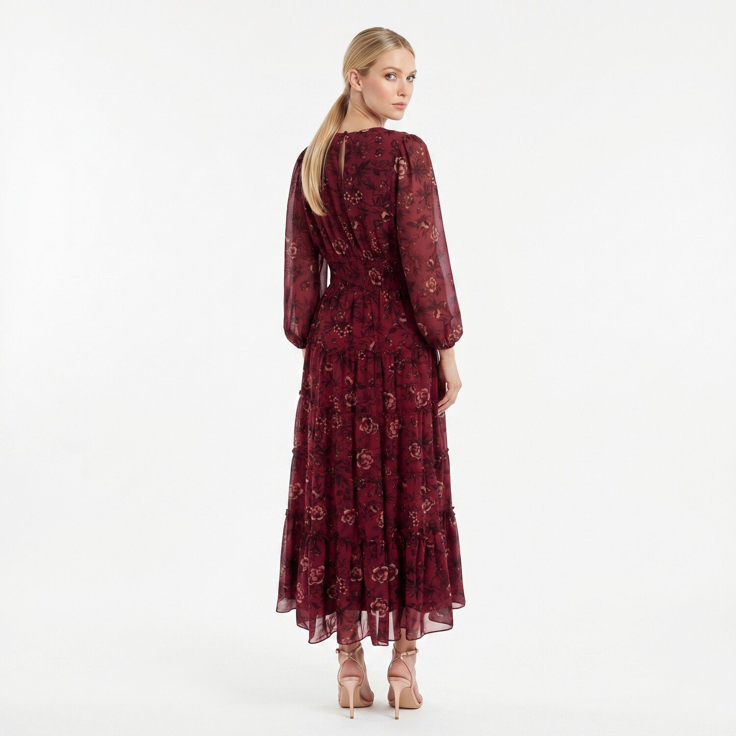 Женское платье Maison Tara Floral Ruffle Folkloric Tie Maxi — фото 2