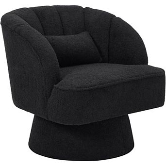 Swivel Armchair, 360° Rotatable Velvet Chair for Living Room Bedroom Office