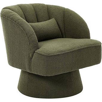 Swivel Armchair, 360° Rotatable Velvet Chair for Living Room Bedroom Office