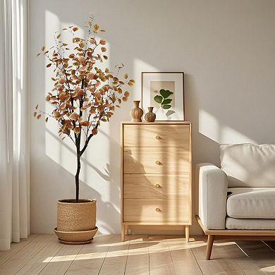 Artificial Eucalyptus Tree, Faux Eucalyptus Stems, Fake Plants with Pot Realistic Leaves