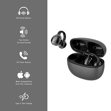 Complete Wireless Audio & Charging Bundle Alarm Clock Radio Speaker with Wireless Charger + Earbud