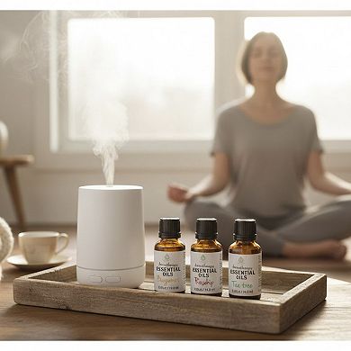 Aromatherapy Mood & Ambiance Bundle: Essential Oils + Mist Spray for Stress Relief & Skin Harmony