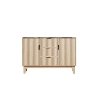 Fluted Buffet Cabinet with Storage and Drawers