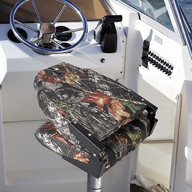 2 Pack High Back Folding Boat Seats - Marine Grade Waterproof & Weather-Resistant Chairs