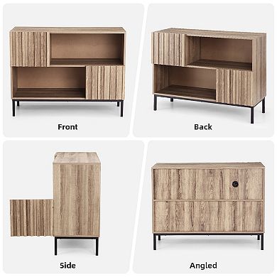 Farmhouse Console Entry Table with Storage and Shelves