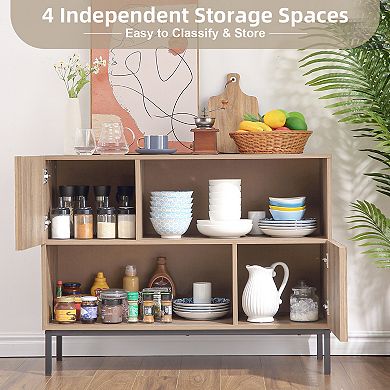 Farmhouse Console Entry Table with Storage and Shelves