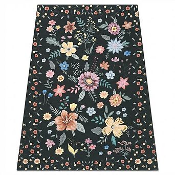 Floral Botanical Area Rug Soft Boho Indoor Low Pile Accent Carpet for Living Room Bedroom Nursery