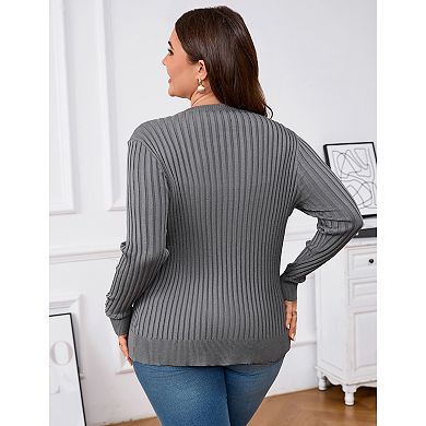 Women Plus Size Cardigan Button Down Sweater Lightweight Jacket