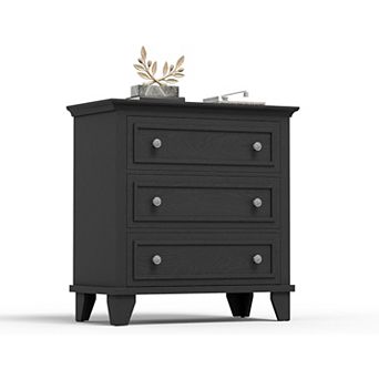 3 Drawer Dresser for Bedroom, Modern Wood Dresser with Metal Handle, Storage Cabinet for Living Room
