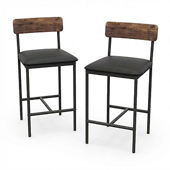 Dining Table and Chairs, Bar Table Set with 2 Upholstered Bar Stools, 3 pc Dining Room Set