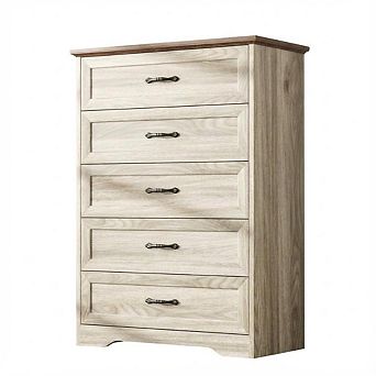 Modern 5-Drawer Dresser, Wooden Tall Chest of Drawers for Bedroom, Living Room, Hallway