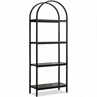 Arched Bookshelf, Industrial 4-5 tier Open Bookcase, Metal Storage Shelf for Living Room&Bedroom
