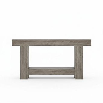 Farmhouse Console Table with Storage Shelf & H-Base