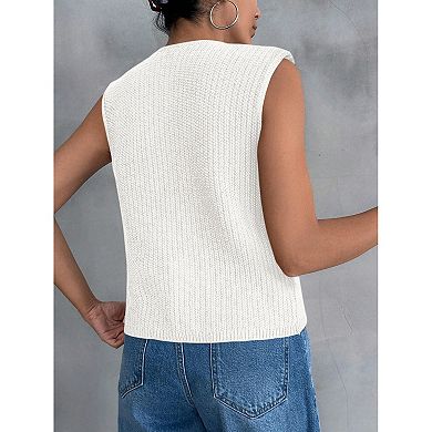 Women Tie Front Sweater Vest Sleeveless Knit Going Out Tops