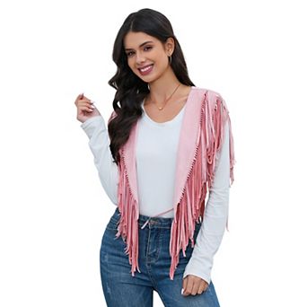 Women's Western Cowgirl Sleeveless Tassel Shawl