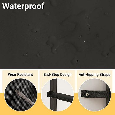 3-Drawer Nightstand Storage Cabinet with Metal Frame, Waterproof Top & Anti-Tip Design