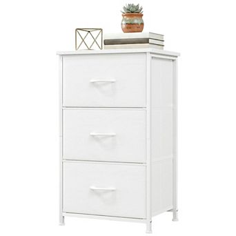 3-Drawer Nightstand Storage Cabinet with Metal Frame, Waterproof Top & Anti-Tip Design