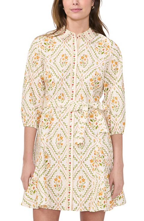 Женские платья MSK Women's MSK Long Sleeve Tie Waist Dress with Godets